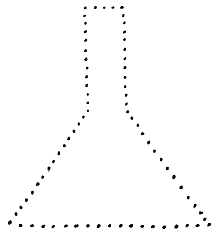 一个接一个地显示了三种形状：一个埃伦梅尔烧瓶，沸腾的烧瓶和渐变的圆柱体