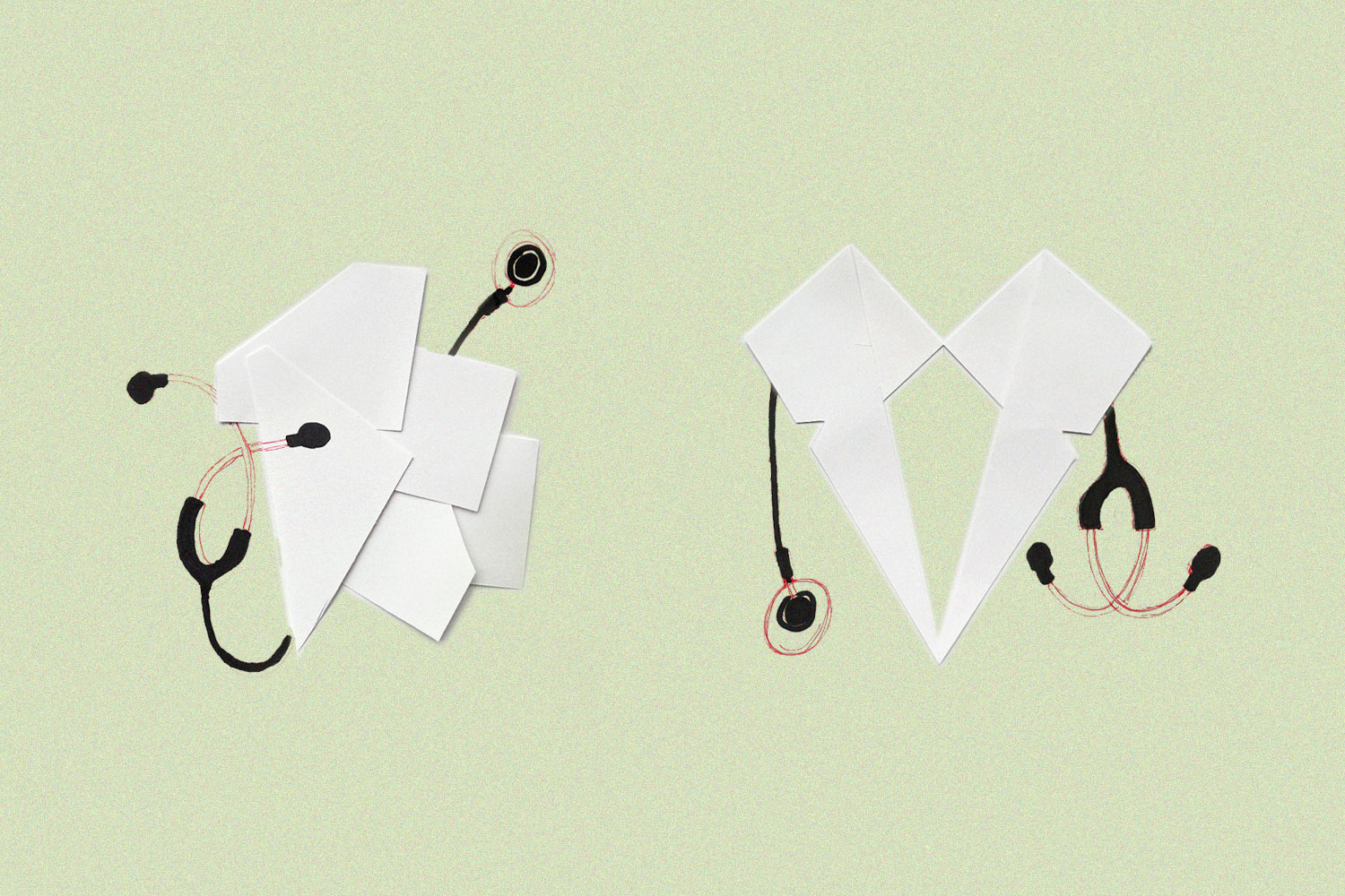 纸折纸和听诊器
